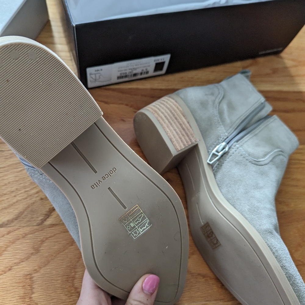 New in box Dolce Vita Able Booties in concrete suede 6.5